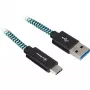 USB 3.2 Gen 2 -kaapeli, USB-A-pistoke > USB-C-pistoke (musta/vaaleansininen, 0,5 metriä, päällystetty)