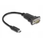 DeLOCK adapteri USB Type-C - RS-232 D-Sub 9-pin pistoke 0,25 m