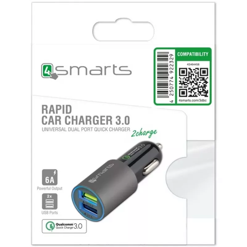 Matkapuhelinlaturi 4smarts 464458 musta harmaa auto
