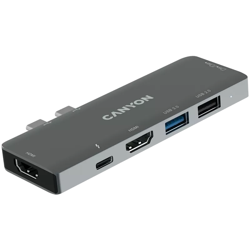 Canyon DS-5 USB 2.0 Type-C harmaa SD-kortinlukija 60 Hz