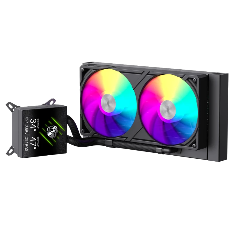 Gamemax CPU-nestekühler | GLACIER 240 LCD BK | Intel, AMD