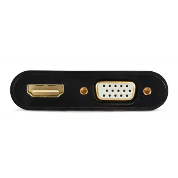 Gembird A-HDMIM-HDMIFVGAF-01 sovitin HDMI-uros – HDMI-naaras + VGA-naaras, ääni ja virtaliitäntä