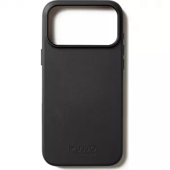 Mujjo Full Leather Case -kotelo iPhone 17 Pro Max musta