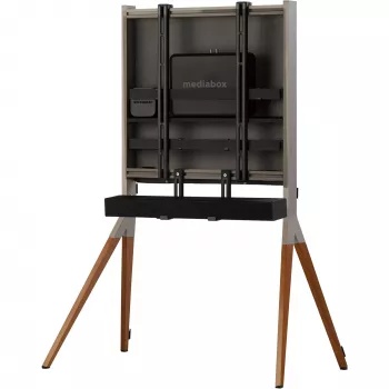 One for All Falcon Universal WM 7481 - jalusta - LCD-TV:lle / soundbarille - pähkinäpuu, antrasiitti - näytön koko: 81,3–177,8 cm (32–70 inch)