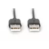 Assmann USB-liitäntäkaapeli, tyyppi A M/M, 3,0 m, USB 2.0 yhteensopiva, UL, musta (AK-300100-030-S)