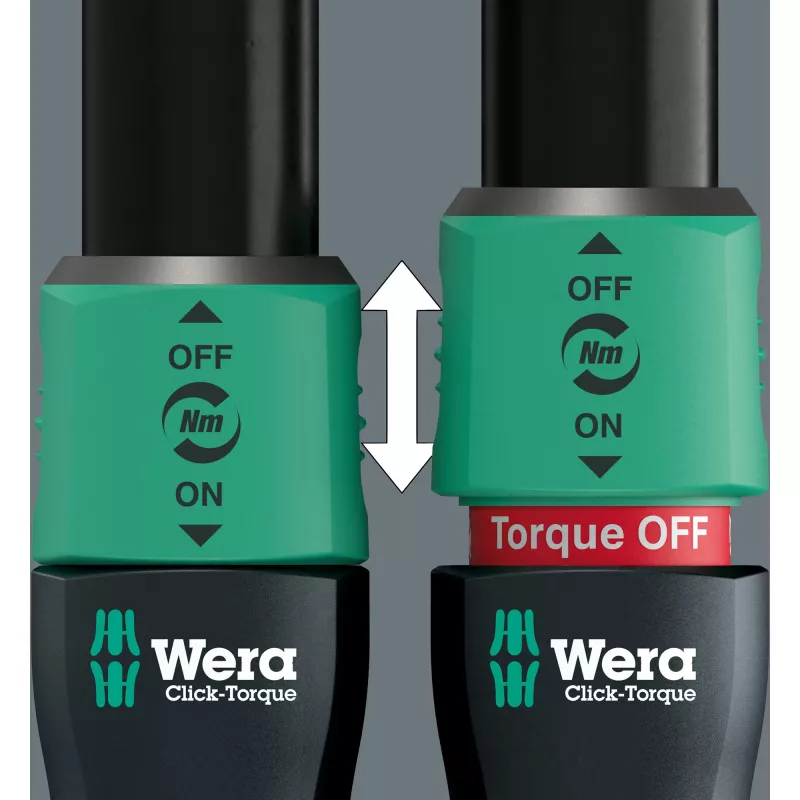 Wera Click-Torque Lock C3 05075692001 vääntömomenttiavain vaihdettavalla räikällä, 1/2 tuumaa, 40–200 Nm, musta/vihreä