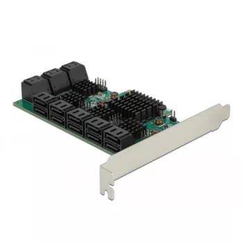 DeLOCK 16 portin SATA PCI Express x4 -kortti 6 Gbit/s vihreä harmaa