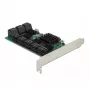 DeLOCK 16 portin SATA PCI Express x4 -kortti 6 Gbit/s vihreä harmaa