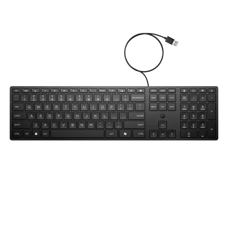 HP 320K USB-langallinen näppäimistö - musta - US/RUS
