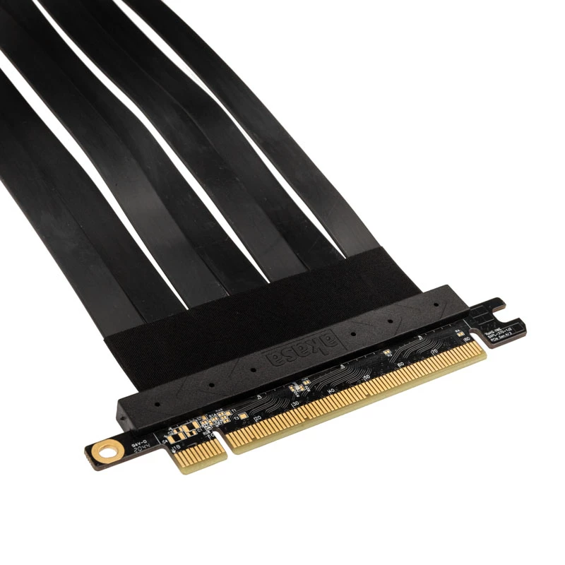 Akasa Riser Black X2 Mark IV Premium PCIe 4.0 x16 riser-kaapeli, 20 cm, AK-CBPE03-20B