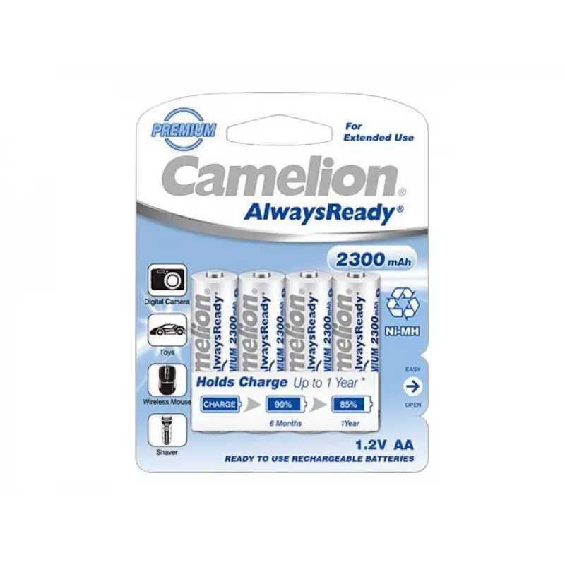 Camelion | AA/HR6 | 2300 mAh | AlwaysReady akut Ni-MH | 4 kpl