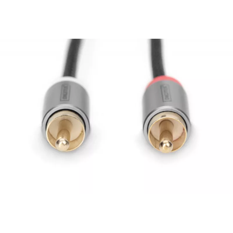 Digitus | Stereo 3,5 mm 2RCA Y-haaroitin, M-M | DB-510330-018-S | 3,5 mm stereo | 2x RCA-pistoke