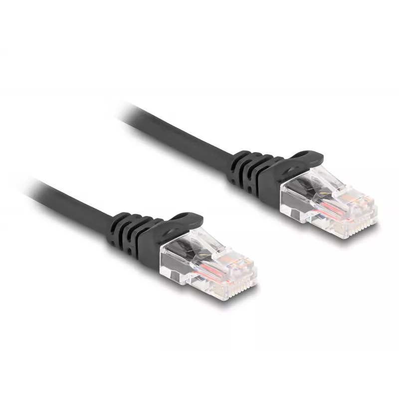 DeLOCK RJ45 spiraalikaapeli, pistoke – pistoke, Cat.5e, 2 m, musta