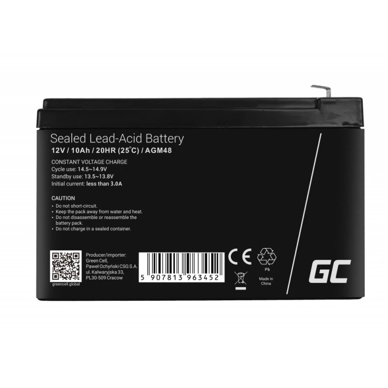 Green Cell AGM48 UPS-akku lyijyakku (VRLA) 12 V 10 Ah