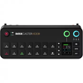 Rode RØDECaster Video video- ja audiotuotantokonsoli, jopa 6 videolähdettä, kaksi esivahvistinta, kaksi sisäistä langatonta vastaanotinta