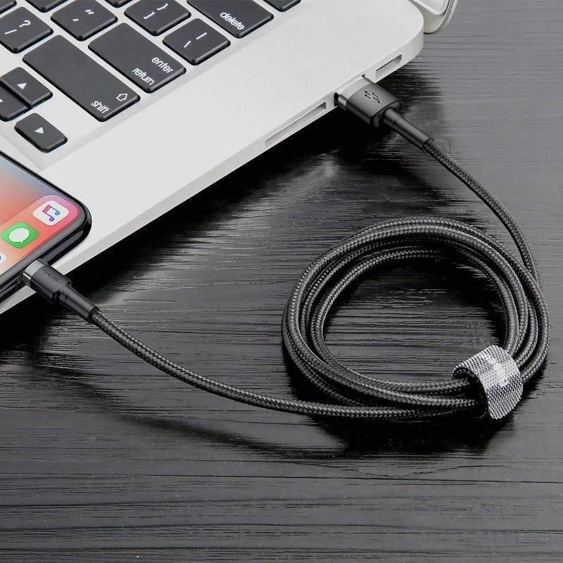 Baseus Cafule USB Lightning kaapeli 2A 3m (musta+harmaa)