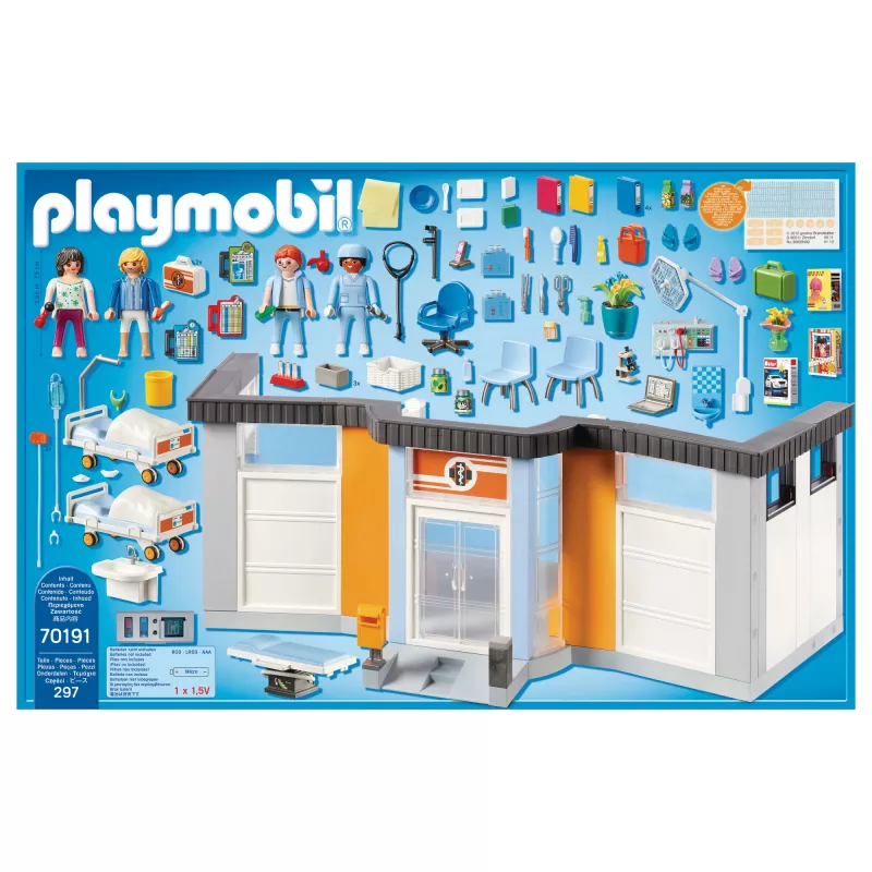 Playmobil 70191 leikkifiguuri sisustettu sairaalasiipi 297 osaa