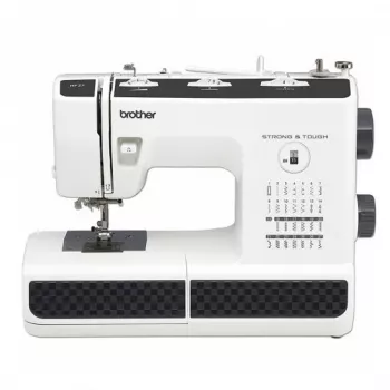 Ompelukone Brother HF-27 — 27 sisäänrakennettua ommelta, ompeleen leveys 6,5 mm, ompeleen pituus 4 mm, vapaavarsi, automaattinen neulansyöttäjä