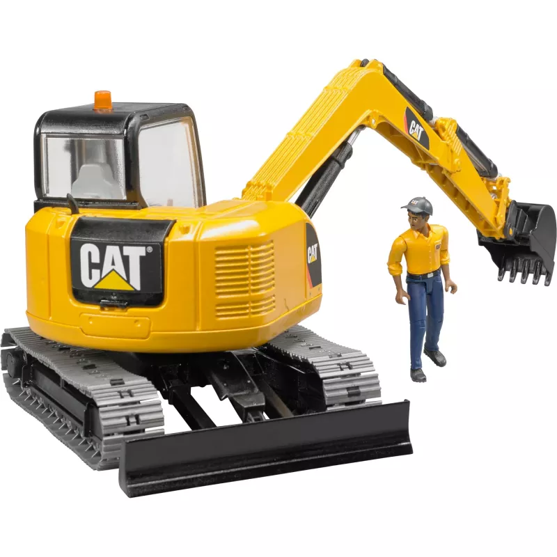 Brudder CAT minikaivinkone työntekijällä