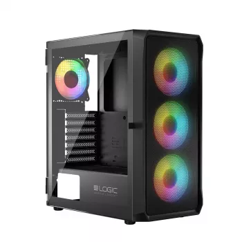 LOGIC CONCEPT Portos ARGB ATX Mid-Tower-kotelo, musta