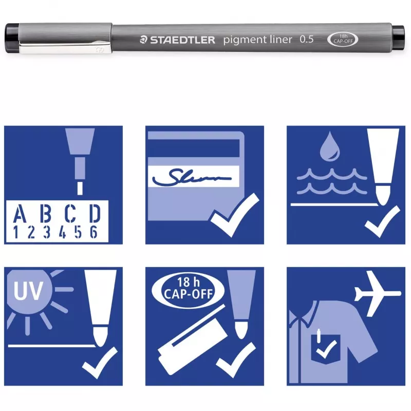 Fineliner-tussi Staedtler pigment liner 308 sininen 1 kpl