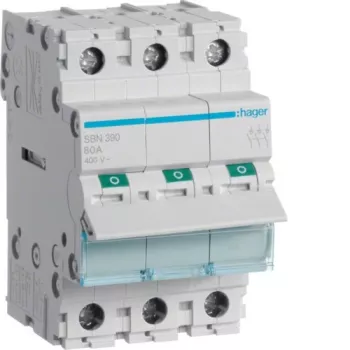 Hager SBN390 erotuskytkin, 3P 100 A, 3 moduulia