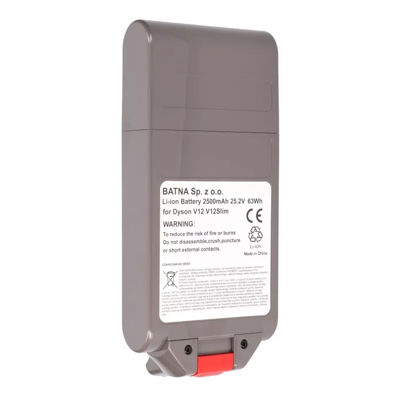 Akku Dyson V12 pölynimuriin, 25,2V 2500mAh