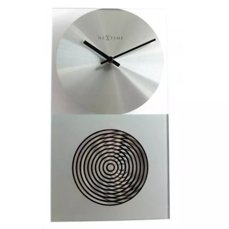 NeXtime kello 3028 OP kello, 16x30,2 cm, seinäkello, lasi, hopea