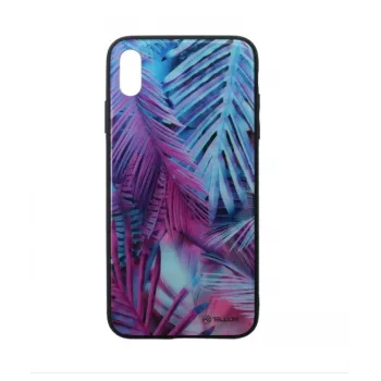 Lasinen suojakotelo Tellur iPhone XS Max:lle painetulla palmukuviolla