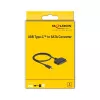 DeLOCK 63803 USB Type-C – 22-nastainen SATA 6 Gb/s muunnin, 2,5 tuumaa, USB 3.2 Gen 2, 0,5 m, musta