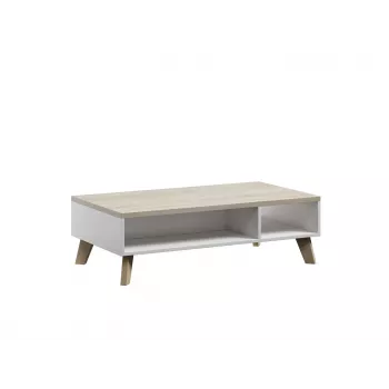 Olohuoneen pöytä cama meble LOTTA 110 — suorakaiteen muotoinen, 1100×600×350 mm, valkoinen runko ja Sonoma-tammi-pöytälevy