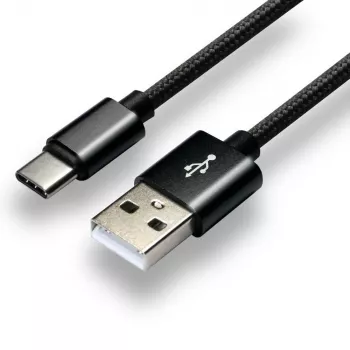 everActive kaapeli USB-C 1 m - musta, punottu, pikalataus, 3 A - CBB-1CB