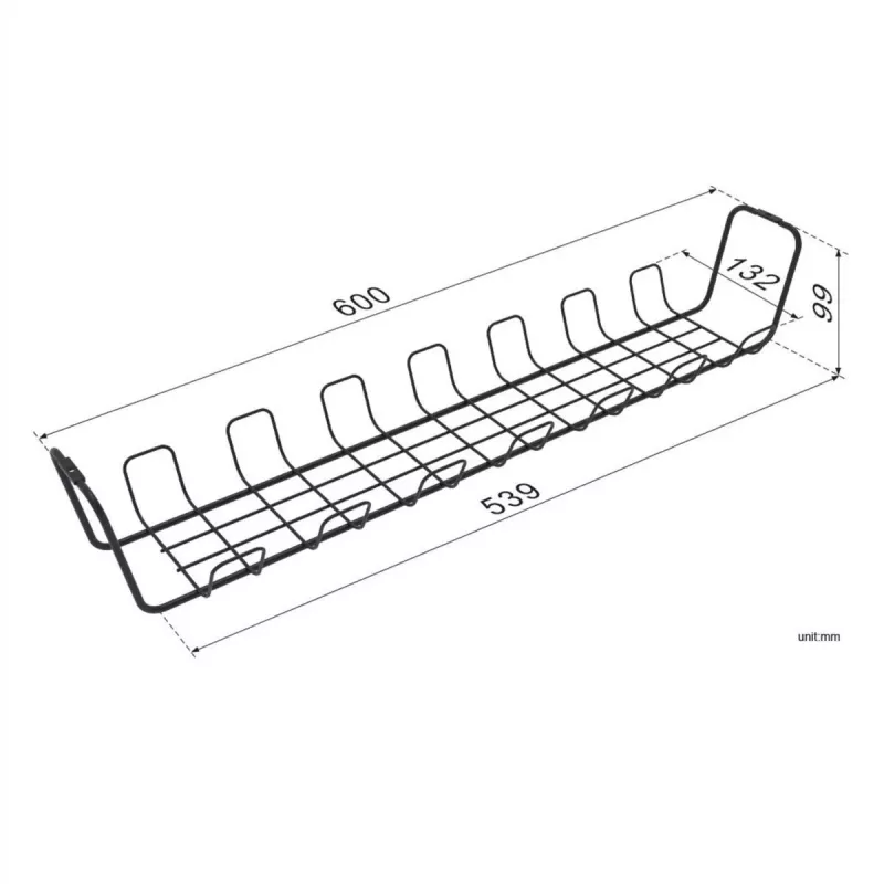 ROTRONIC-SECOMP Roline - kaapeli - järjestelijä - ritilä - pöydän alle asennettava - musta (2 kpl pakkaus)