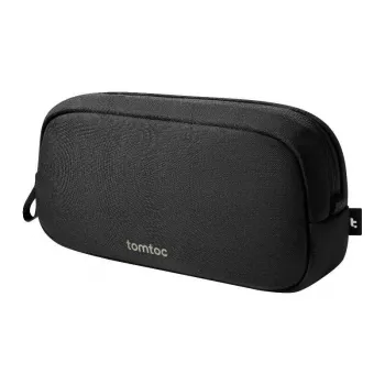 Tarvikelaukku Tomtoc Light-T12 (musta) — kompakti järjestelijä kaapeleille ja pienlaitteille