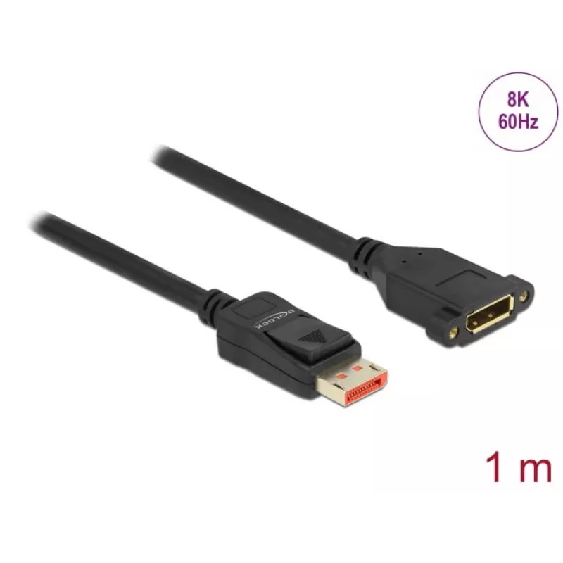 DisplayPort-jatkokaapeli paneeliasennus DeLOCK 87095 8K 60 Hz 1 m