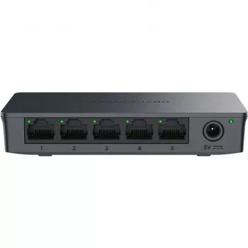Grandstream GWN7700 Layer 2 hallitsematon kytkin 5x Gigabit-portti 10 Gbit/s kytkentäkapasiteetti 802.1p QoS musta pöytä-/seinäasennus 5VDC
