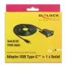 Delock 62964 USB-C - sarja DB9 RS-232 -sovitin, 1,8 m, musta