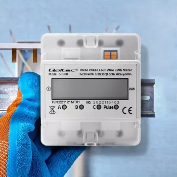 Kolmivaiheinen elektroninen energiamittari QOLTEC 50900 400V LCD 4P