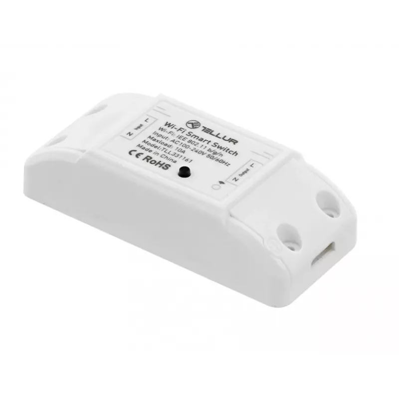 Inline WiFi -kytkin Tellur TLL331161 2200W — älykäs inline-rele lampuille ja laitteille