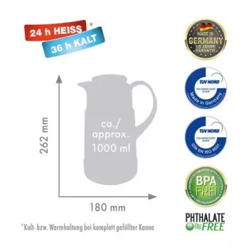 Rotpunkt termospullo, 1,0 l, ristretto (musta)