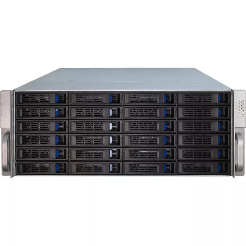 Palvelinkotelo Inter-Tech 4U-4424 rack musta, hopea