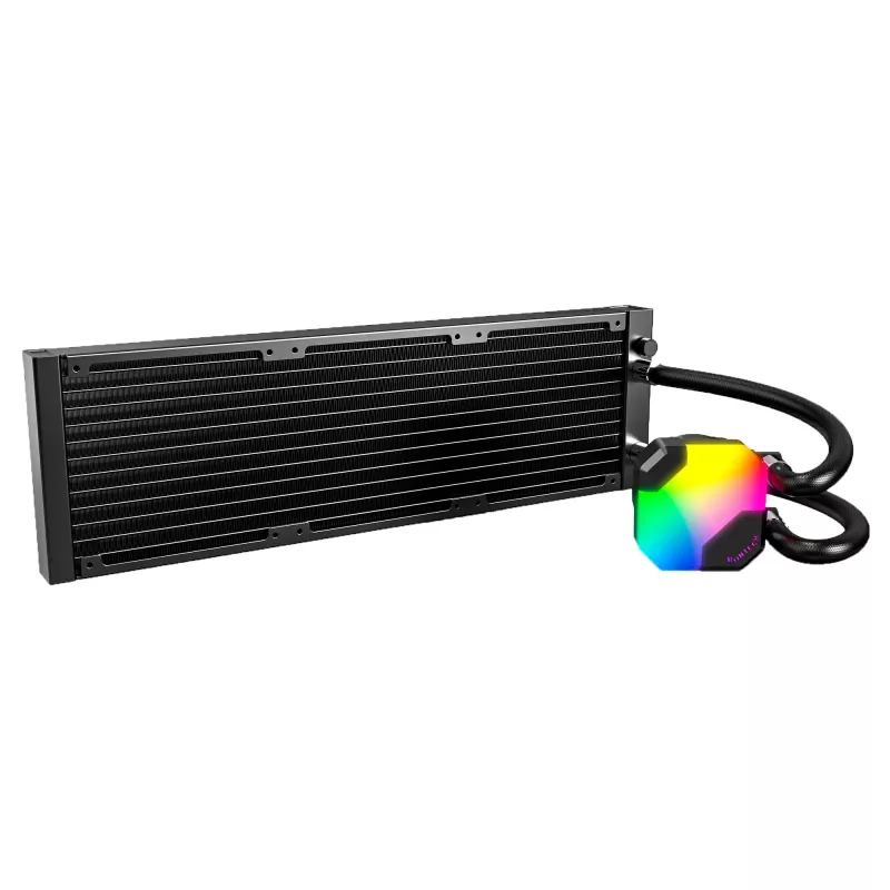 AIO-vesijäähdytys Montech Hyper Flow ARGB 360 mm musta – 360 mm jäähdytin, ARGB, suljettu CPU-jäähdytin