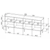 HOLE lipasto 190x40,5x74,5 cm mattamusta
