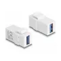 DeLOCK Keystone-moduuli USB 3.0 A -pistorasia–USB 3.0 A -pistorasia valkoinen 1:1