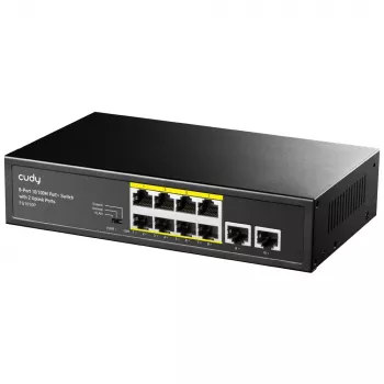 Cudy FS1010P verkkokytkin Fast Ethernet (10/100) Power over Ethernet (PoE) musta