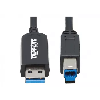 Eaton Tripp Lite Series USB 3.2 Gen 1 Plenum-sertifioitu kuituaktiivikaapeli (AOC) - A/B M/M, musta, 20 m - USB-kaapeli - USB Type-A (M) - USB Type-B (M) - USB 3.2 Gen 1 - 20,0 m - P