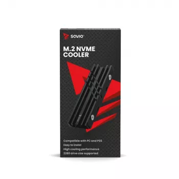 Ilmajäähdytin SAVIO M.2 NVMe 2280 AK-60 musta jäähdytyssiili 22x80 mm SSD:lle
