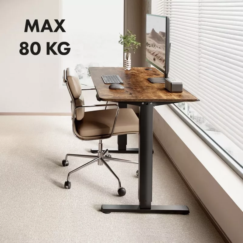 Ergo Office sähköisesti korkeussäädettävä työpöytä, enintään korkeus 1160 mm, enintään - 80 kg, ilman istuma-seisoma-pöytätasoa, musta, ER-400 B