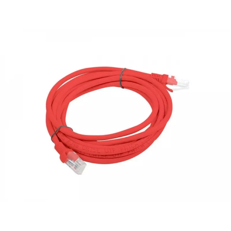 PATCHCORD Cat.6 UTP 3M punainen FLUKE BESTANDEN LANBERG 10ER-PACK