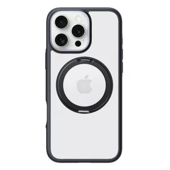 Suojakotelo Torras Ostand R Fusion iPhone 16 Pro Maxille – musta